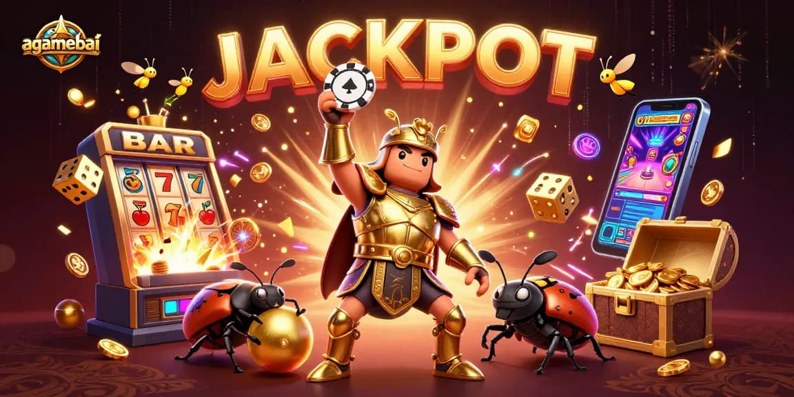 Celebrate your wins with agamebai's vibrant casino experience in a thrilling 3D scene.