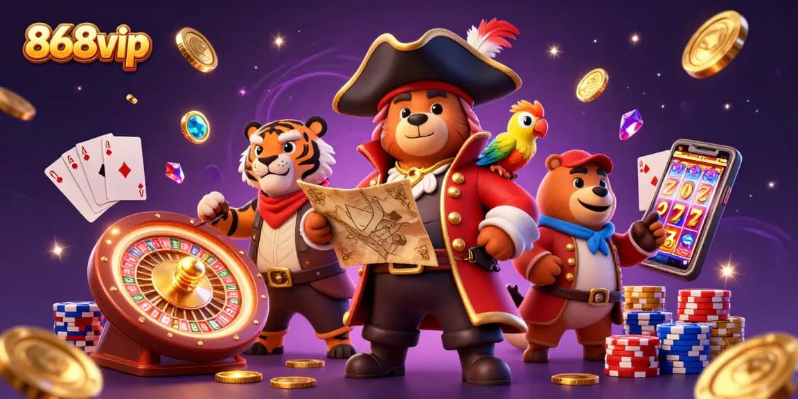 Experience thrilling gameplay with 868vip's pirate-themed adventure featuring vibrant casino elements.