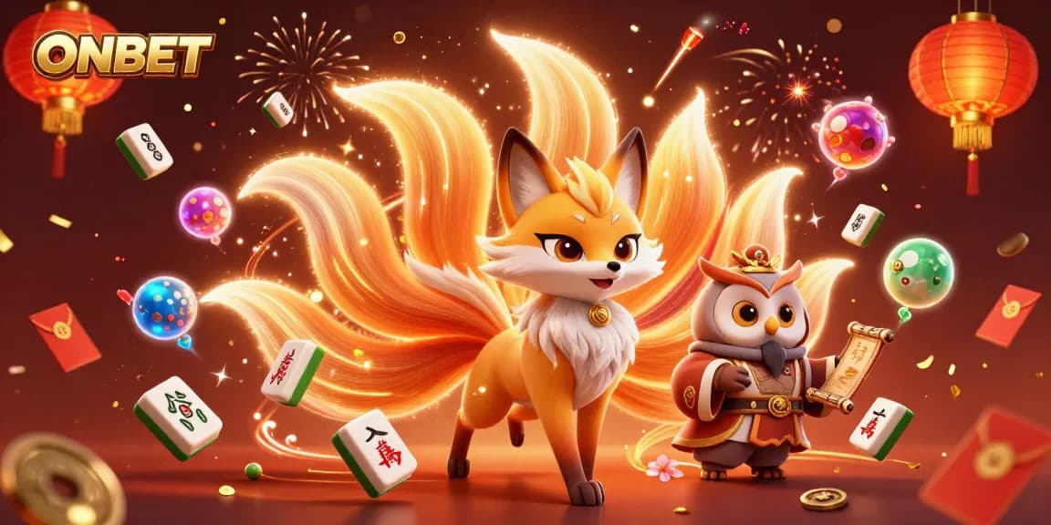 Experience the excitement of gambling with ONBET's vibrant 3D illustration featuring mystical characters and casino elements.