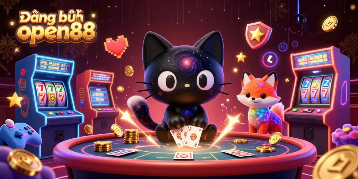 Experience the thrill of gaming at Đăng ký open88 with vibrant cosmic characters at the casino table.