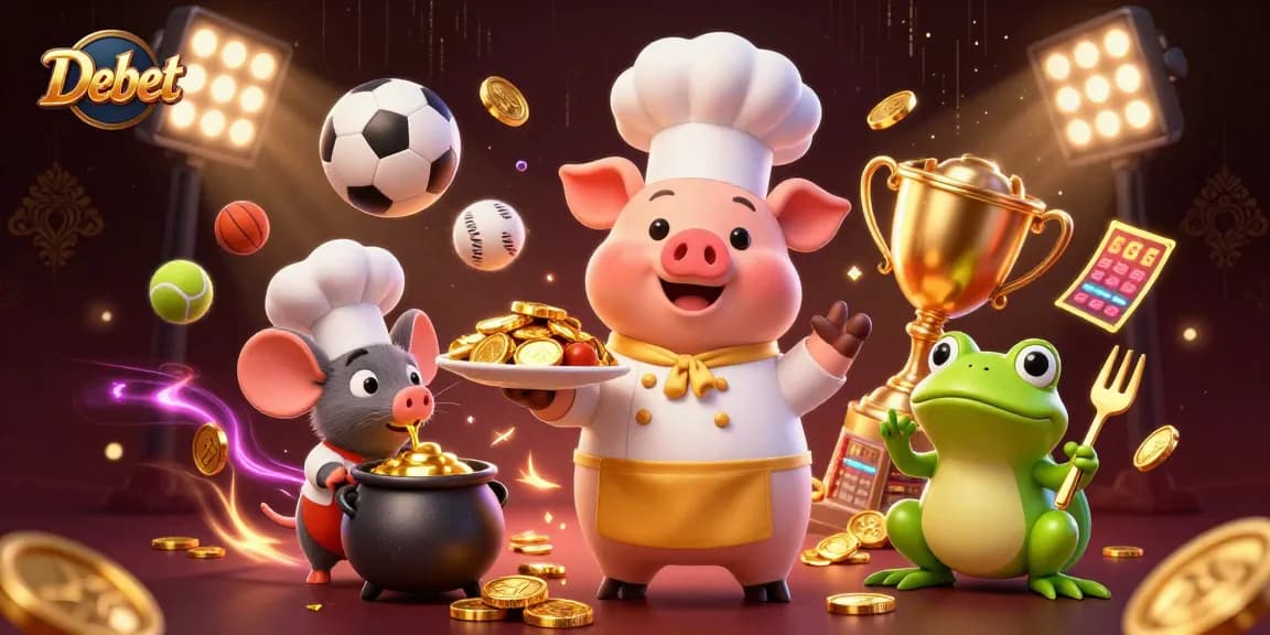 Experience the thrilling action of Debet with dynamic sporting elements and vibrant characters.