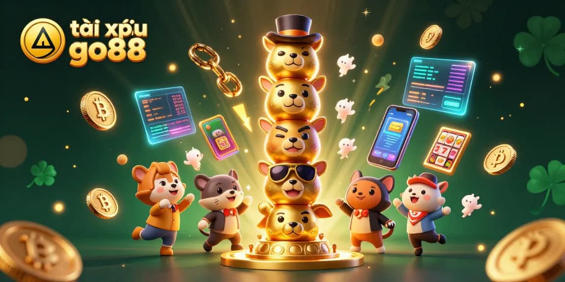 Engage with tài xỉu go88 through vibrant 3D illustration showcasing immersive casino elements.