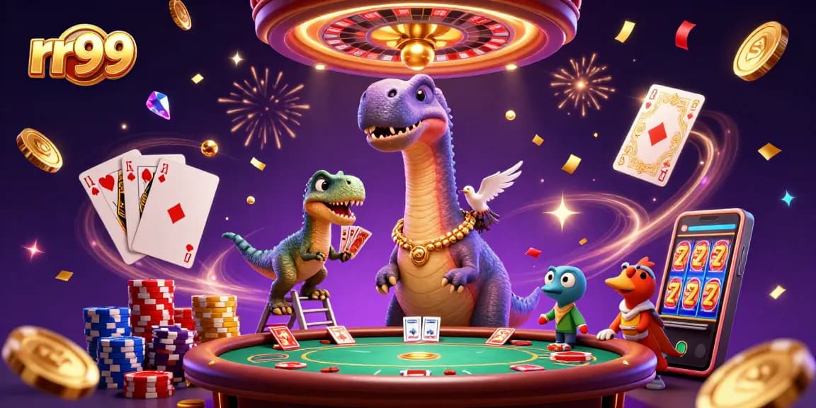 rr99 players engaging with dynamic gaming action at a vibrant casino scene