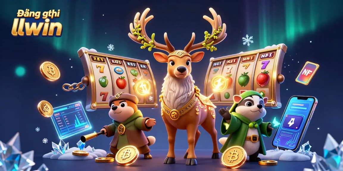 Engage with Đăng ký llwin at this vivid 3D casino scene featuring exciting slots, jackpots, and dynamic visuals.