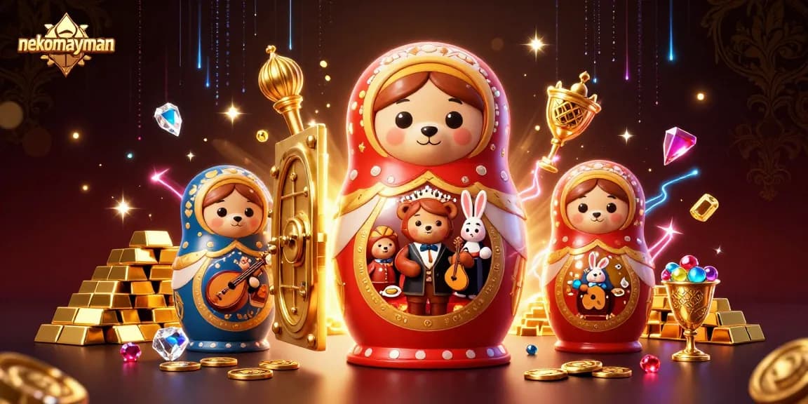 Engage with the golden treasures of nekomayman, where luck meets casino excitement in a vibrant scene.