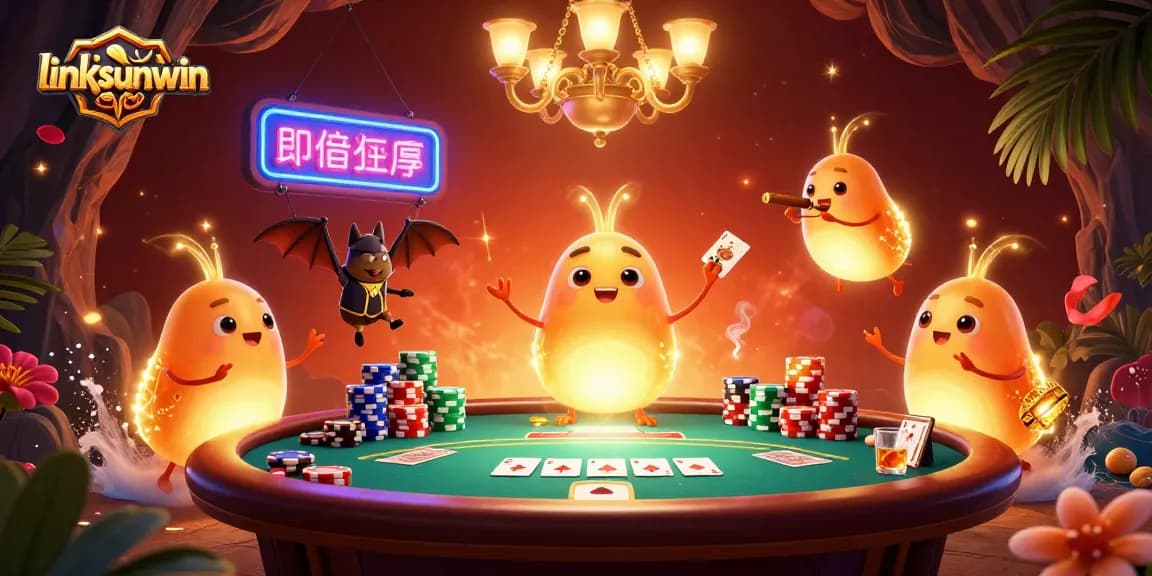 Experience the dynamic atmosphere of linksunwin with glowworms lighting a vibrant cave casino.