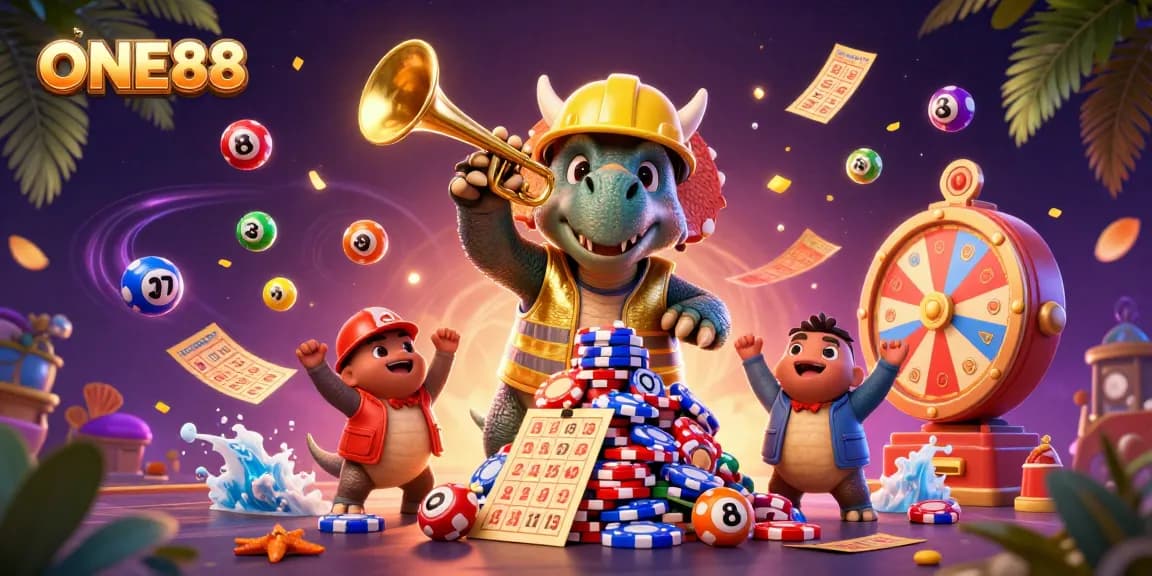 ONE88 offers engaging gameplay with exciting vibrant themes and jackpot opportunities in a dynamic casino scene.