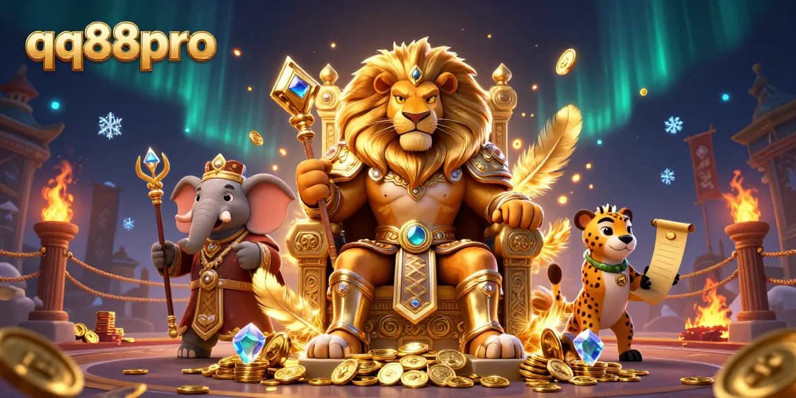 Experience qq88pro with exciting gameplay featuring majestic characters and thrilling casino elements.
