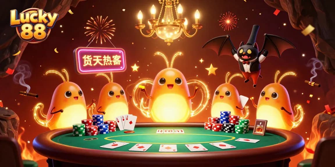 Experience the thrill of Lucky 88 as glowworms light up the casino with vibrant colors