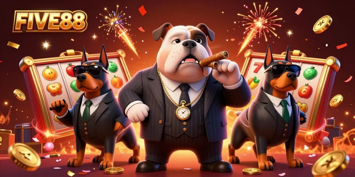 Engage with FIVE88 as the mafia boss bulldog and powerful Doberman bodyguards rule the slots world!