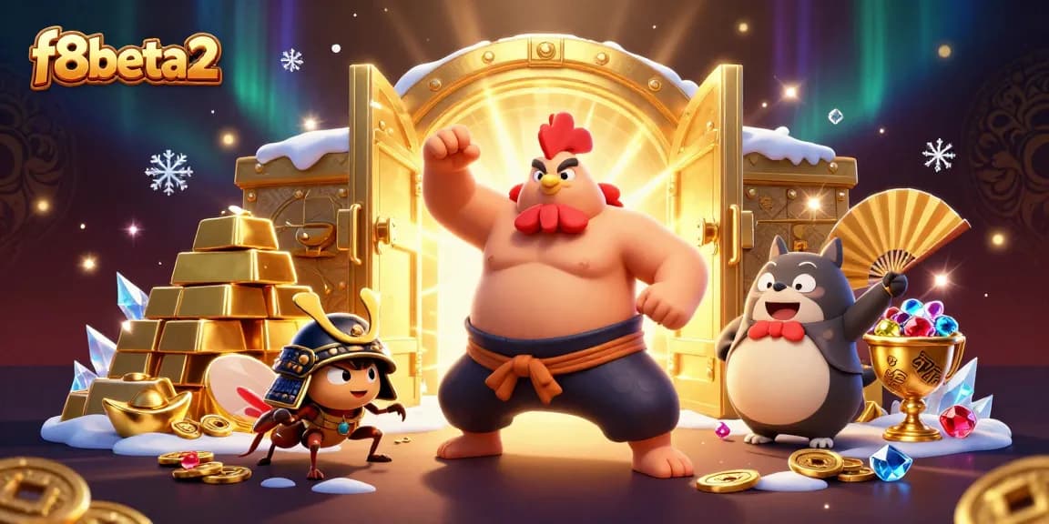 Engage in high-stakes action at f8beta2 with sumo wrestlers and treasure vaults in a thrilling casino scene.