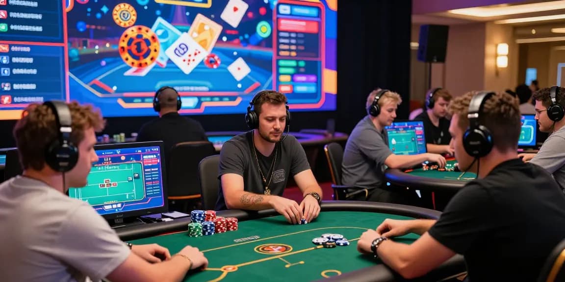 Engaging scene of players immersed in Game Poker Uang Asli Dominobet experience, showcasing vibrant atmosphere and community.