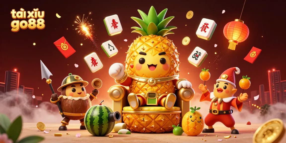 Engage with tài xỉu go88 as the golden pineapple king rules the beach casino.