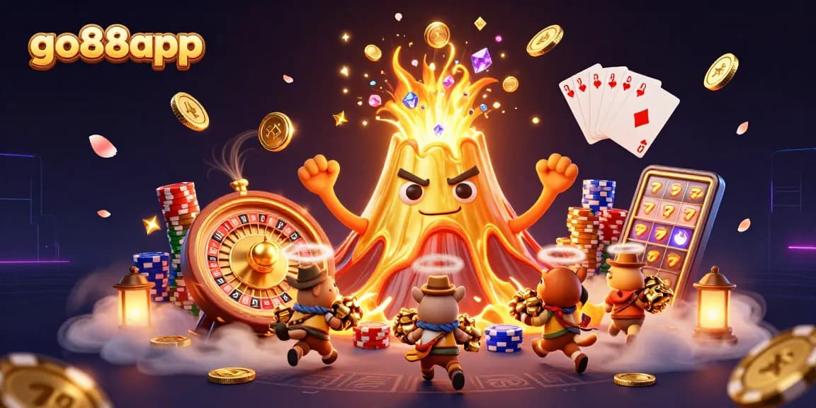 Experience exciting wins with go88app in a vibrant casino scene featuring treasure and rewards