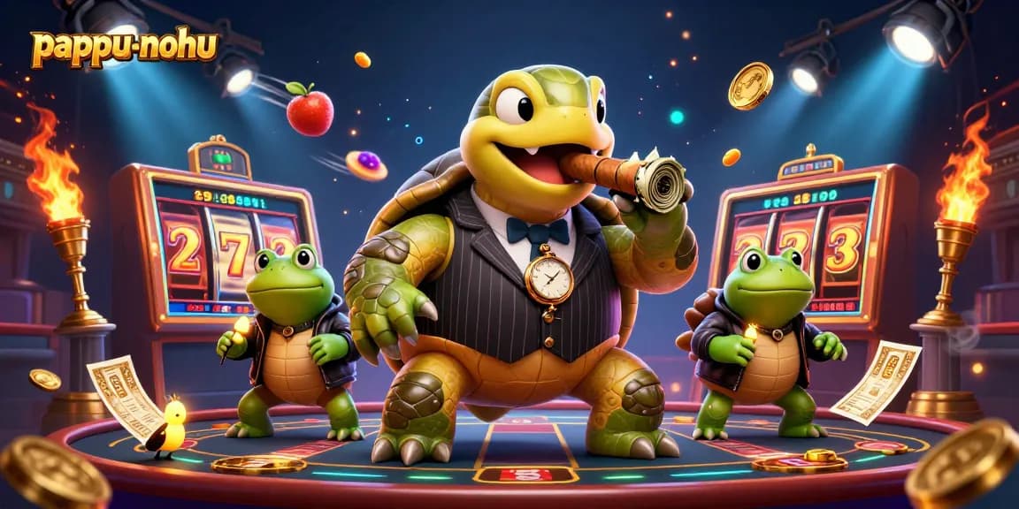 Pappu-nohu game rewards await players in this vibrant 3D casino scene with lively characters.