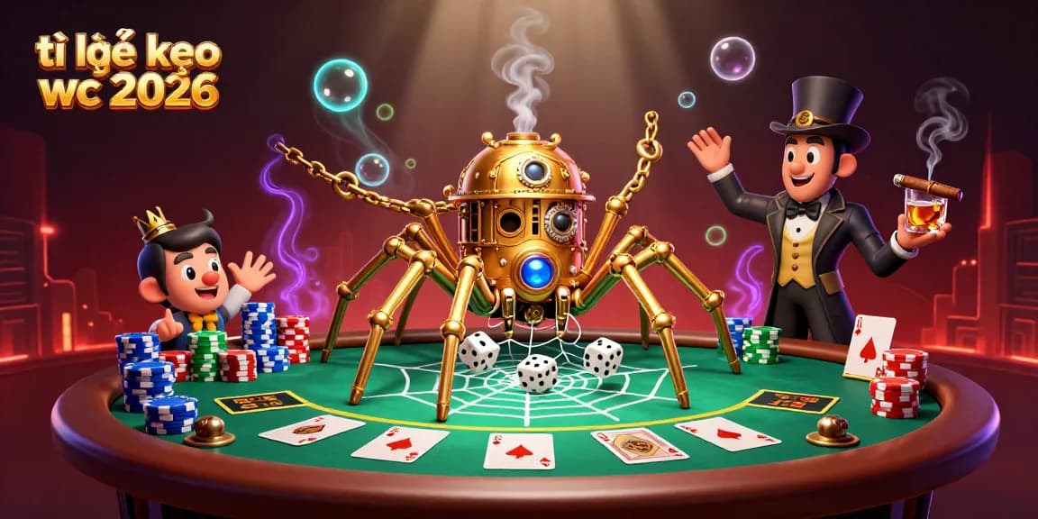 Engage with the intricacies of tỉ lệ kèo wc 2026 amidst a vivid 3D casino scene rich with characters and elements.