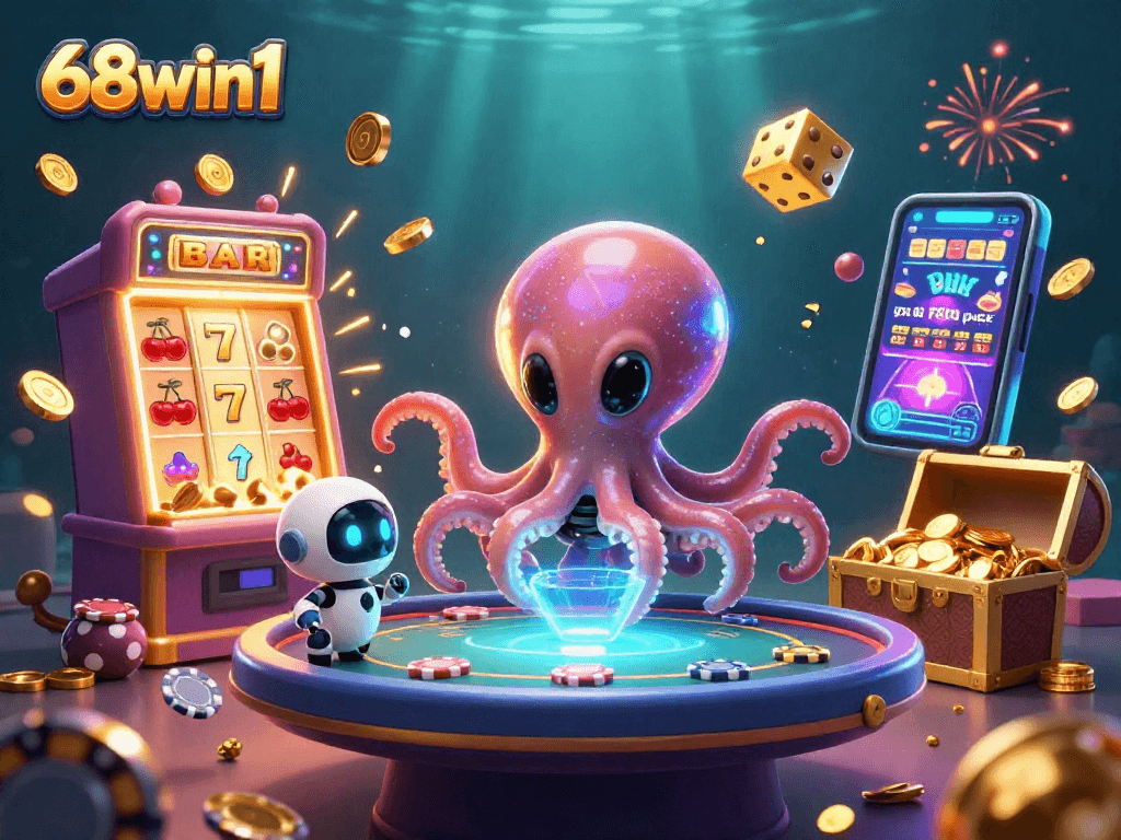 Experience thrilling poker gameplay with 68win1 in an alien casino universe!