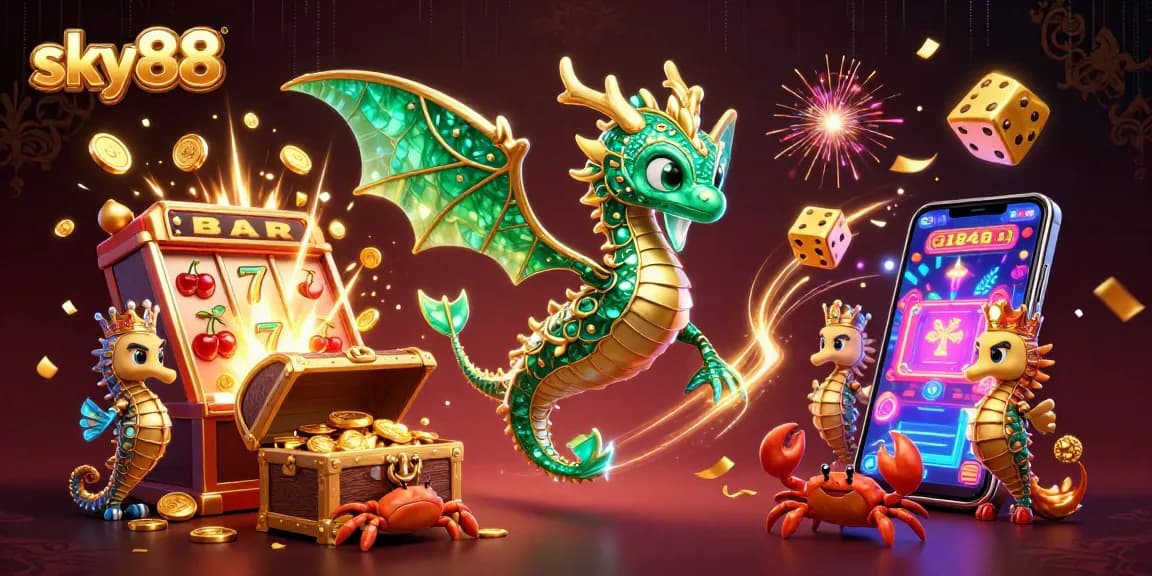 Experience exciting gameplay with sky88, where emerald sea dragons and slot machines come alive!
