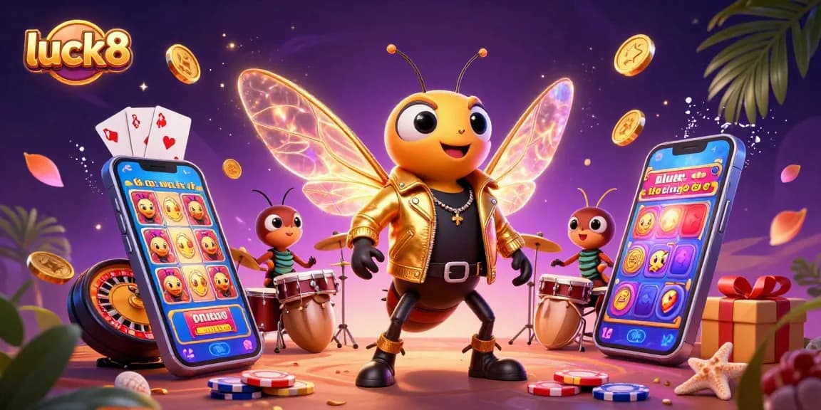 Experience the excitement of luck8 with a vibrant 3D casino scene showcasing dynamic characters, colorful games, and endless fun.