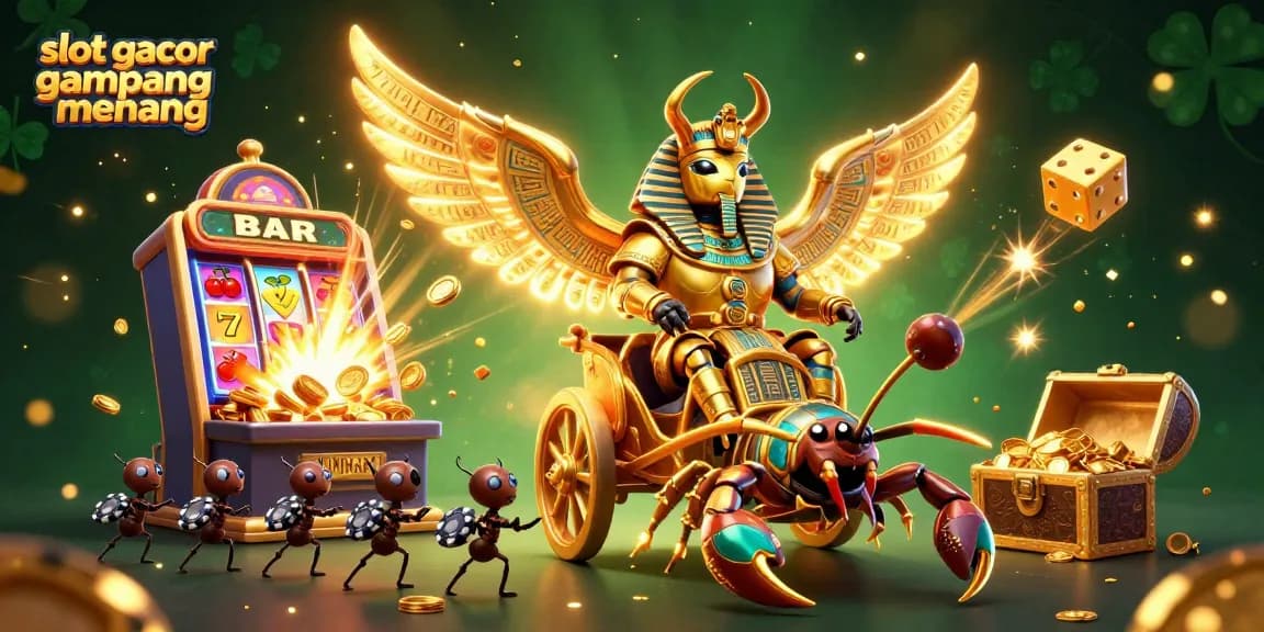 Experience thrilling wins with slot gacor gampang menang and vibrant casino elements in a dynamic scene.