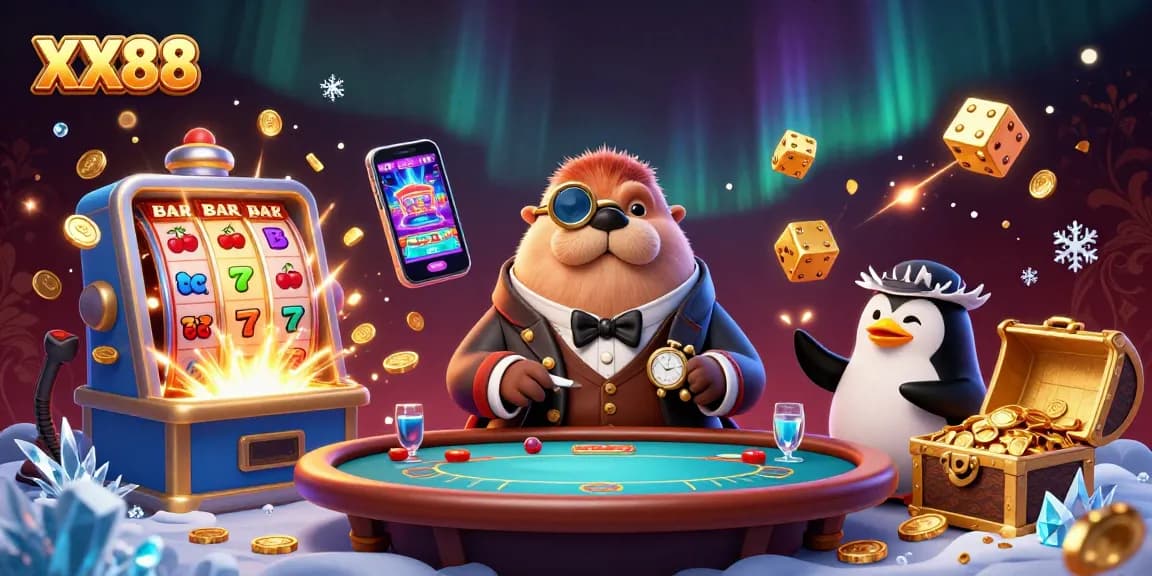 Experience thrilling gameplay at XX88 with a lively poker scene featuring unique underwater characters.