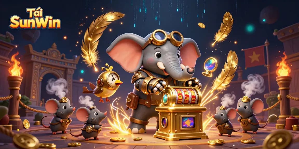 Tải SunWin and spin the reels at a vibrant online casino featuring interactive characters and rich visual elements