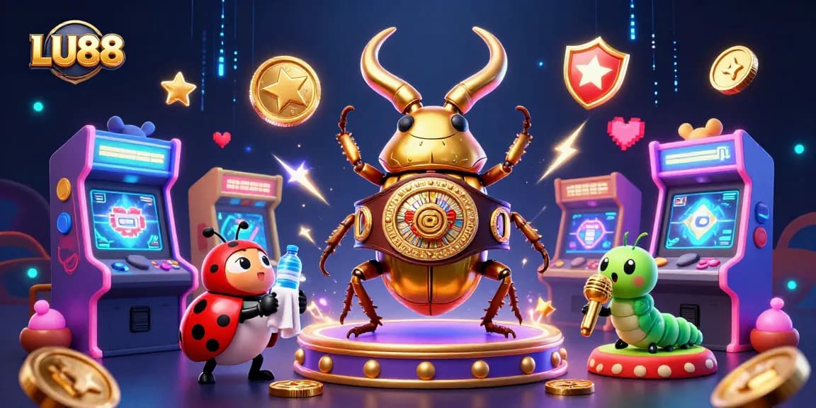 LU88 captivates players with vibrant casino elements and dynamic cartoon characters in a thrilling setting