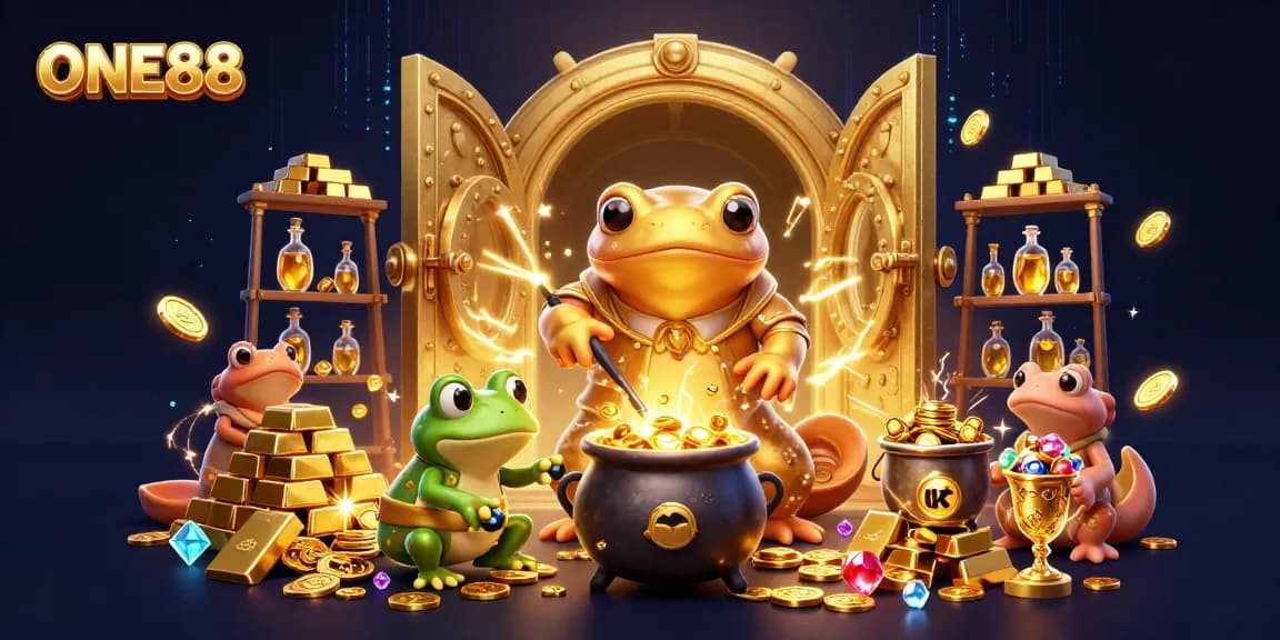 Join the thrilling world of ONE88 with a mesmerizing golden alchemist scene embodying excitement and prosperity.
