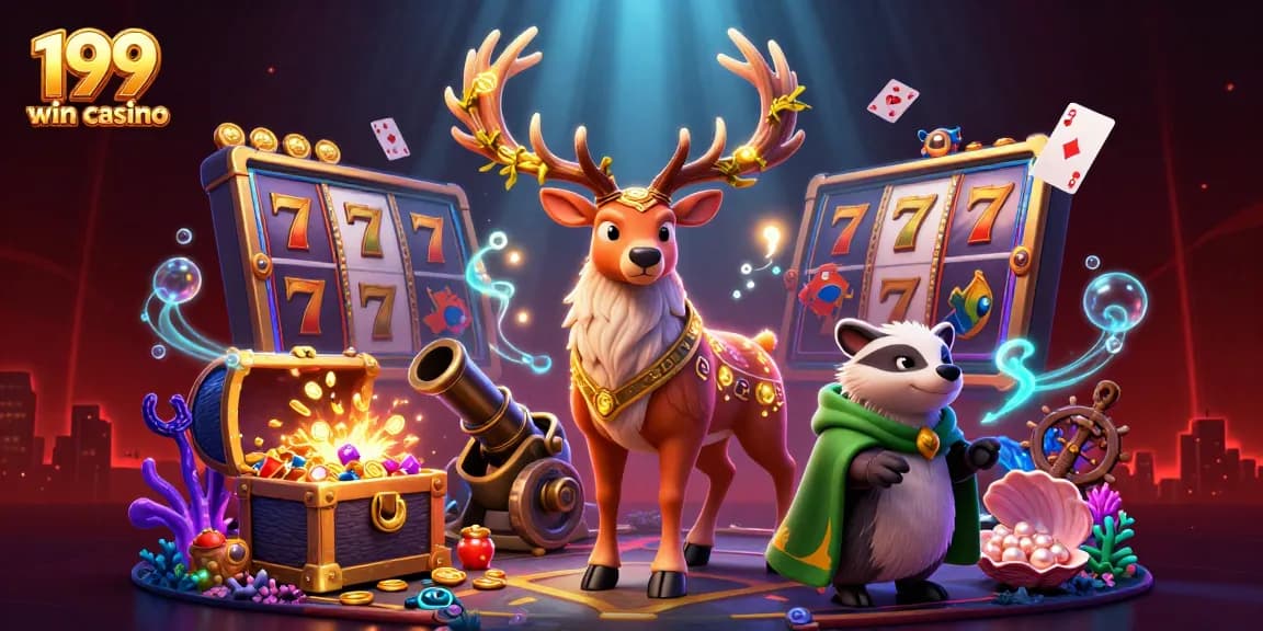 Experience the excitement of 199 win casino with dynamic slots, glowing treasures, and mythical characters!