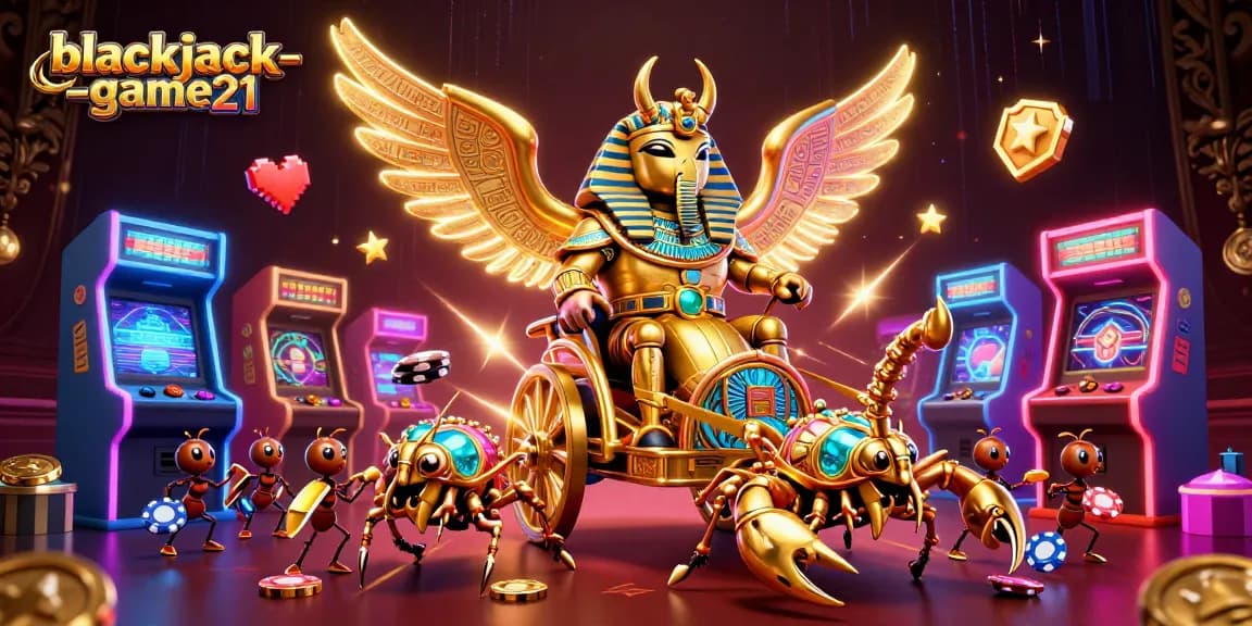 Engage in thrilling gameplay on blackjack-game21 with vibrant characters and casino elements.