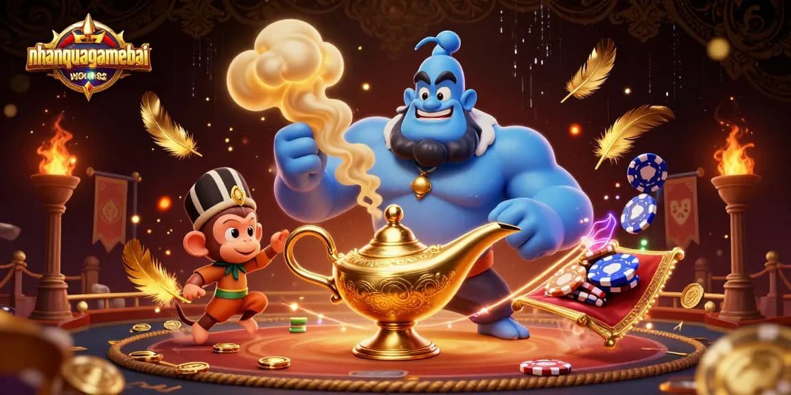 Engage in thrilling Callbreak action at nhanquagamebai with a vibrant illustration featuring magical elements.