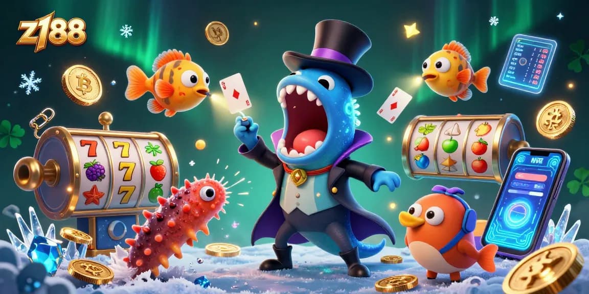 Experience excitement with z188's vibrant casino games and immersive atmosphere in a magical underwater setting.