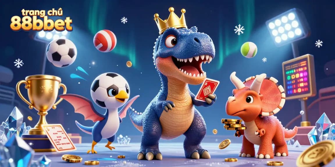 Engage with the fun at trang chủ 88bbet, featuring a playful dinosaur casino scene filled with excitement.