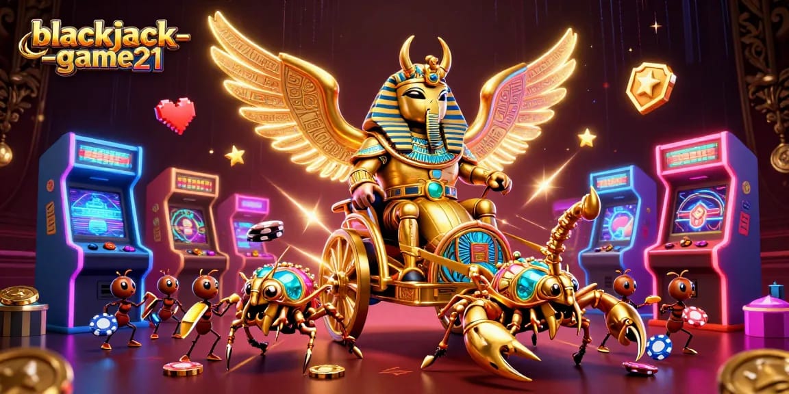 Engage in thrilling gameplay on blackjack-game21 with vibrant characters and casino elements.