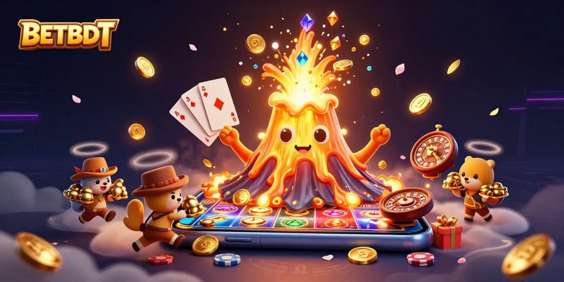 Experience thrilling gameplay at BETBDT with a vibrant scene of treasure, slots, and excitement.