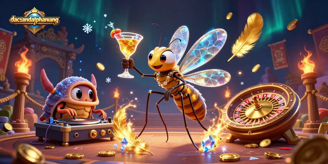Bet on big wins at dacsandatphanrang with a vibrant 3D casino scene featuring unique characters.