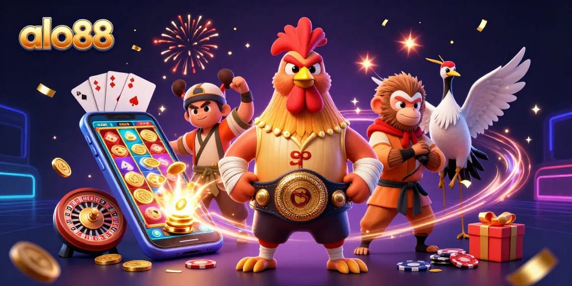 Experience thrilling gameplay at alo88 with vibrant casino elements and dynamic characters.