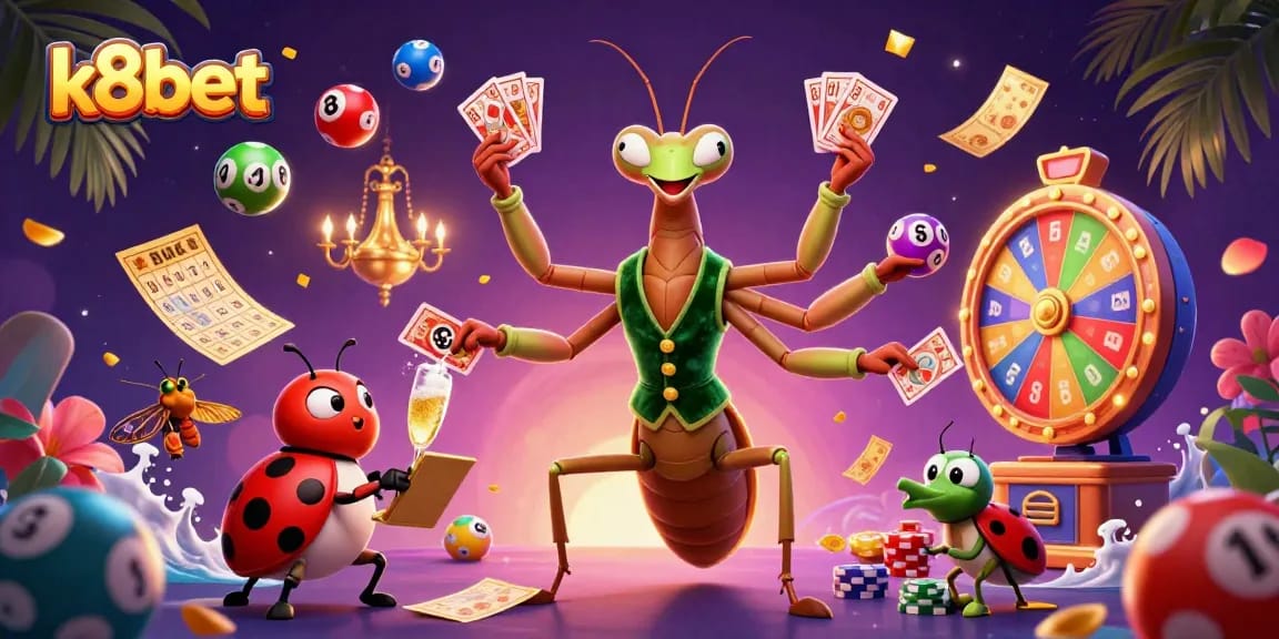 Engage with k8bet's vibrant gaming world featuring dynamic casino elements and exciting characters.
