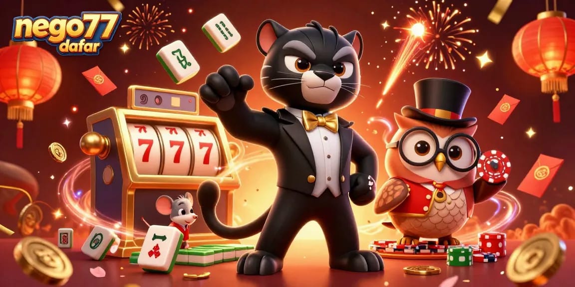 Experience exciting gameplay with nego77 daftar in this vibrant casino illustration.