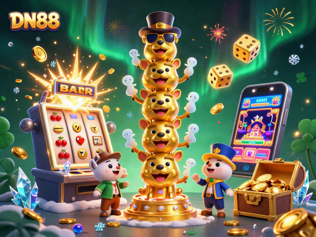 Experience thrilling slots action with DN88, showcasing vibrant casino elements and rich graphics.