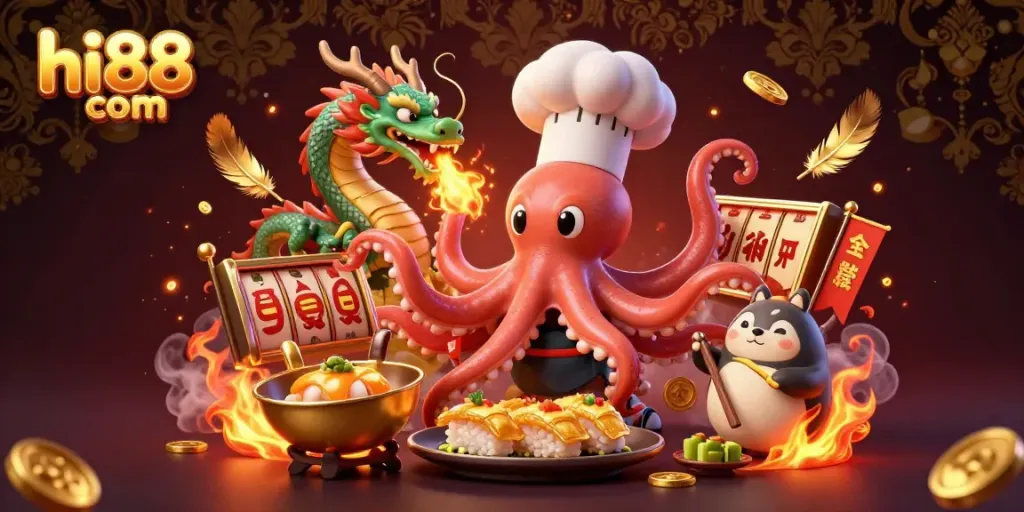 Engage in exciting gameplay at hi88 com with vibrant 3D characters in a lively casino setting.