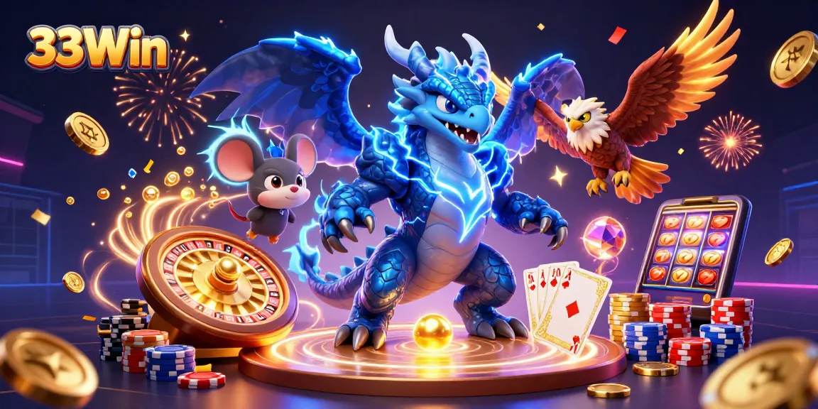 Engage with 33Win's thrilling casino experience featuring dynamic characters and elements.