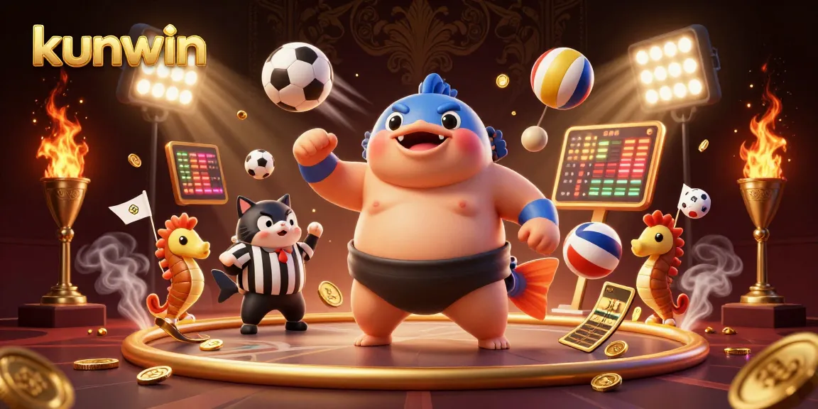 Join the excitement of kunwin with a 3D underwater casino-themed challenge featuring a sumo fugu!