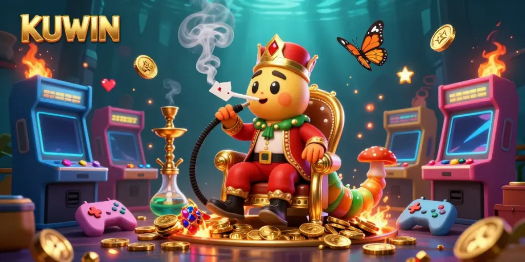 Experience thrilling gameplay at KUWIN with vibrant casino symbols and dynamic game elements.