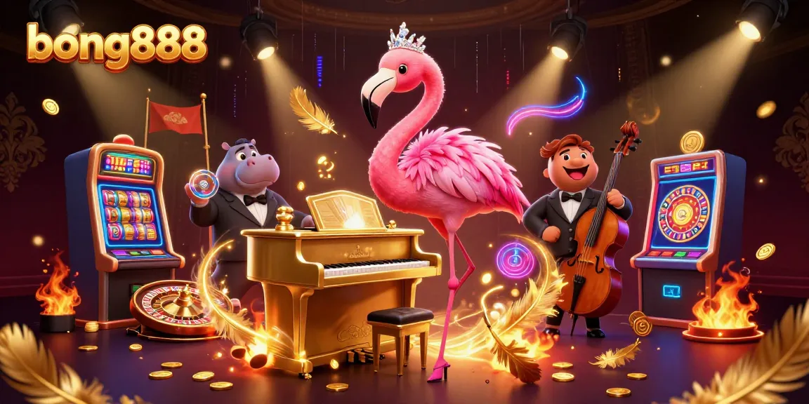 Experience the thrill of bong888 with vibrant casino scenes featuring dynamic gaming elements and energetic characters.