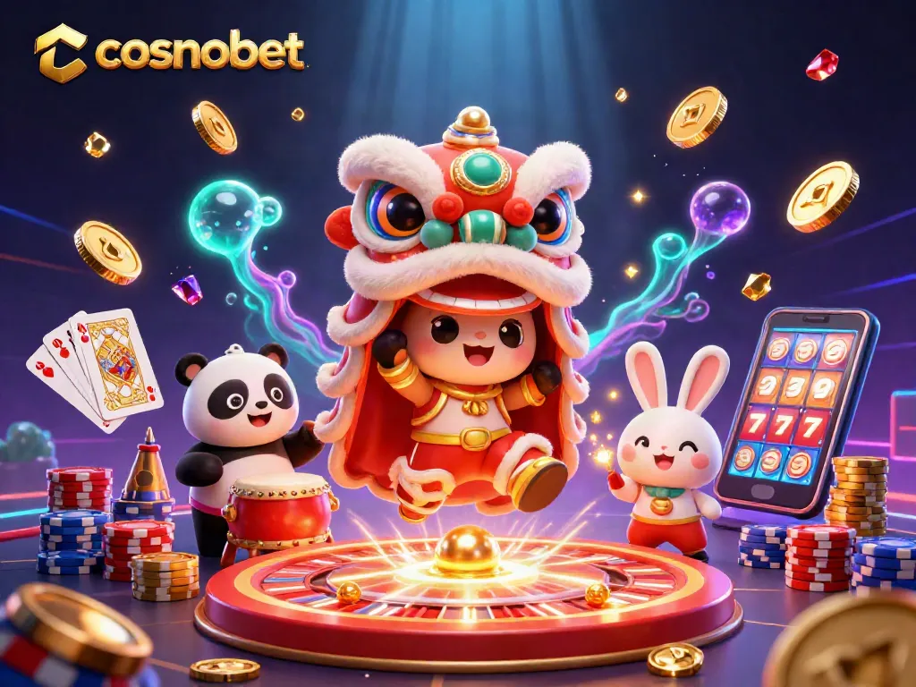 Spin and win with cosmobet's vibrant casino experience featuring lively characters and dynamic game elements.