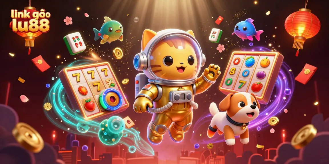 Join the fun at link vào lu88 as the 3D astronaut cat celebrates jackpot wins!