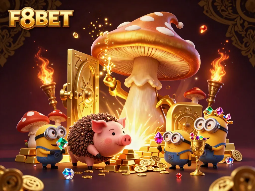 Experience winning thrills with F8BET in this magical treasure hunt scene filled with golden wonders and riches.