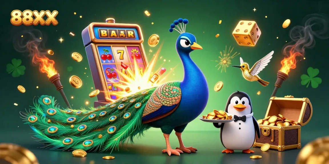 Experience thrilling gameplay at 88XX with this vibrant casino illustration showcasing dynamic gaming elements.