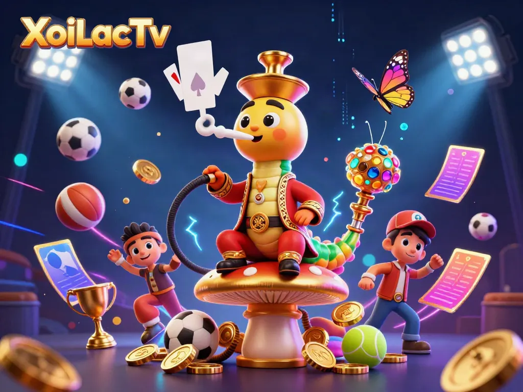 Experience XoiLacTv's vibrant gaming scene with a captivating 3D sports illustration.